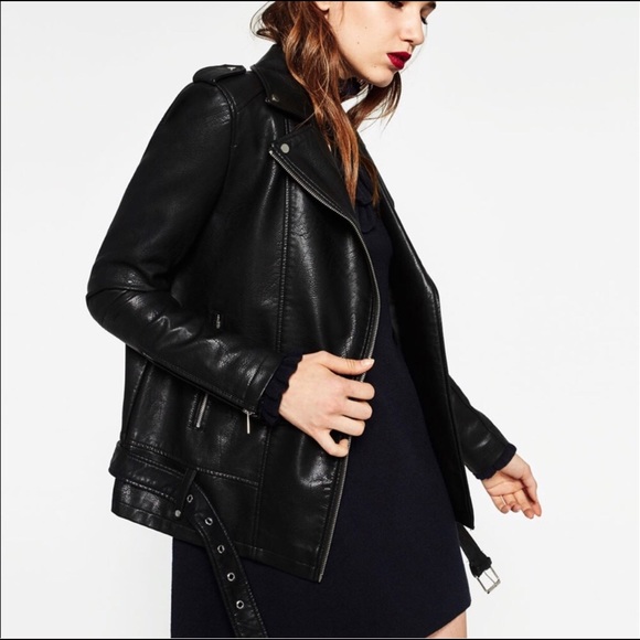 zara long leather jacket